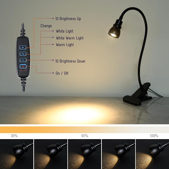 Zoomable Clip on Light, Clamp Reading Light - Image 4