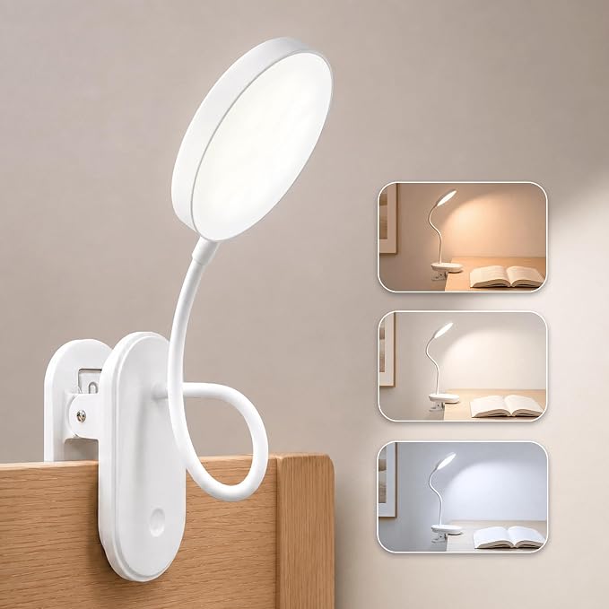 Clip on Light, Stepless Dimmable & 3 Colors Touch Control Clip On Bed Light. by PirxxiyLighting