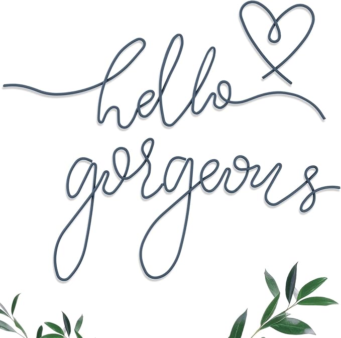 Hicarer Metal Hello Gorgeous Wall Art Minimalist Wall Decor, Classic | by Hicarer