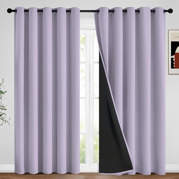 Yakamok Lilac Blackout Curtains 84 inches Long by Yakamok