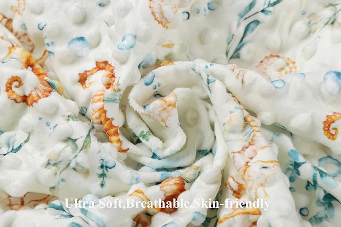 Dot Bassinet Sheet Set 2 Pack Stretch Fitted Cradle Sheets,Ultra Soft,Universal Fit Oval Rectangle Hourglass Pad/Mattress, for Baby Girls and Boys Blue, Seahorse