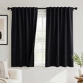 PONY DANCE Black Kitchen Blackout Curtains Over Sink, W 42 x L 45 inches | by PONYDANCE