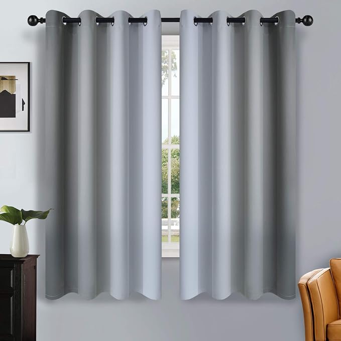 SimpleHome Ombre Grey to Grey White Curtains by SimpleHome