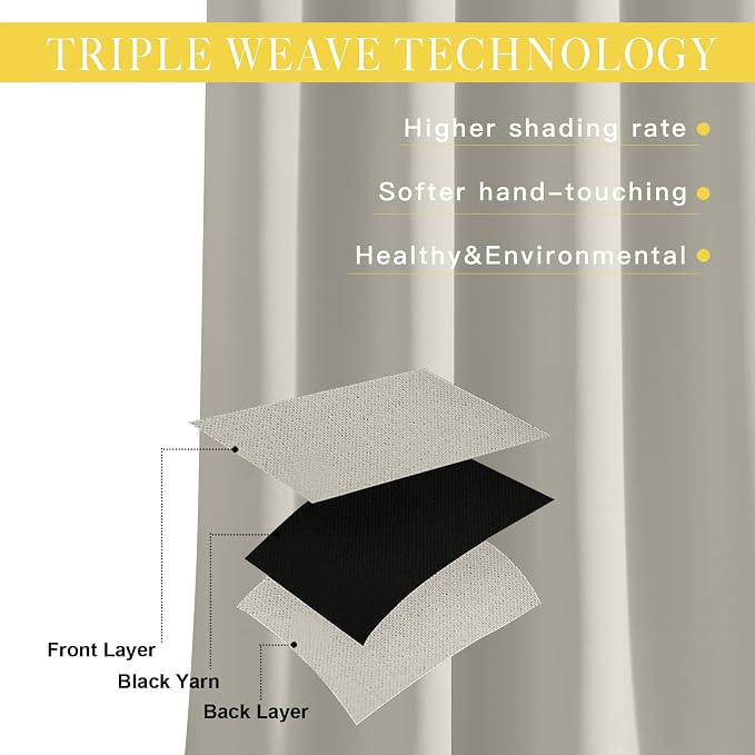 NICETOWN Room Divider Curtain 132 Inches Long, Wide Blackout Sliding Door - Image 2