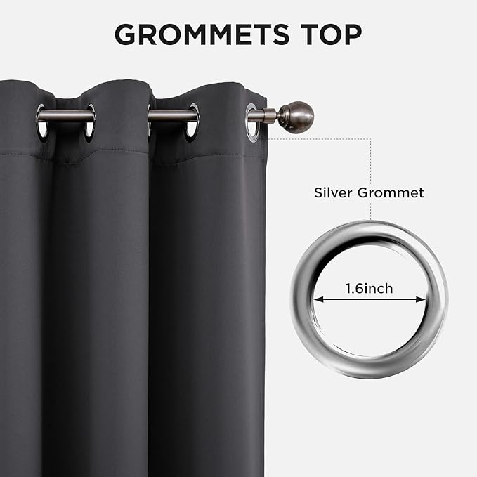 Joydeco Blackout Curtains 108 Inch Long 2 Panels, Long Black Out Curtains - Image 5