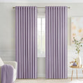 MIULEE Lilac Back Tab Blackout Curtains 52x90 Inch Long 2 Panels Set | Rod by MIULEE