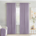 MIULEE Lilac Back Tab Blackout Curtains 52x84 Inch Length 2 Panels Set | Rod by MIULEE