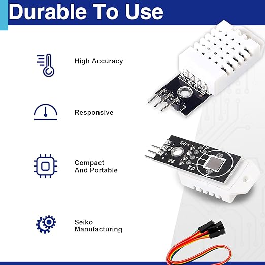3 Set Digital Temperature and Humidity Sensor Modules, Compatible with DHT22/AM2302, 3.3V–5V Sensors for Arduino with Dupont Wires