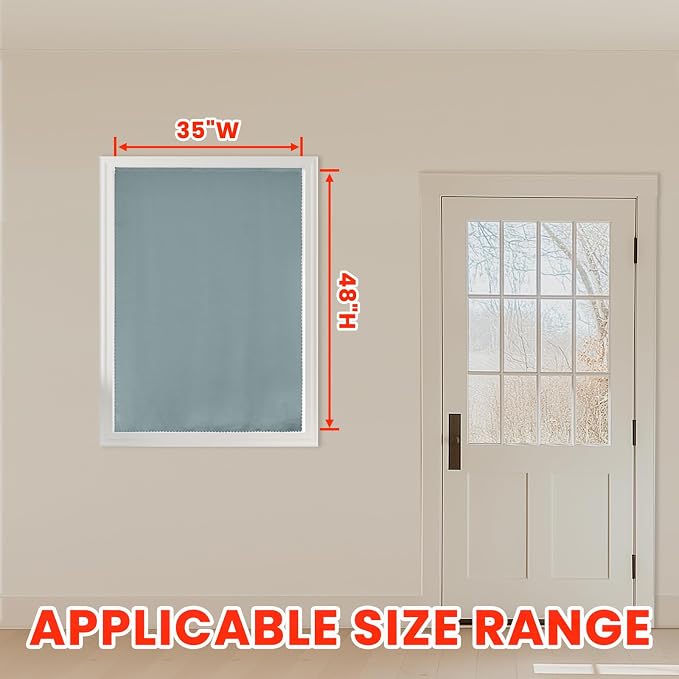 AJAZZ 100% Blackout Self Adhesive Curtains Small Window Short Temporary Black - Image 5