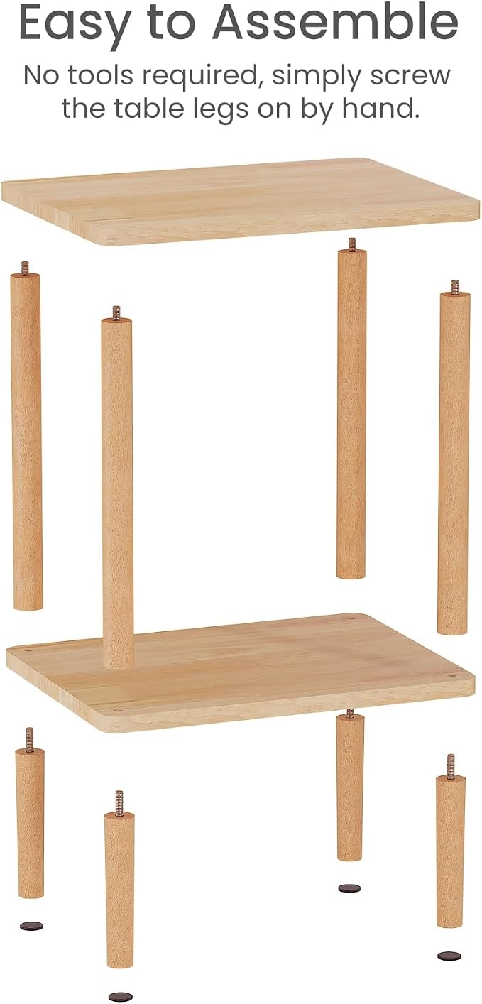 Solid Wood Side Table, Small End Table, Narrow Nightstand Bedside Table | - Image 8