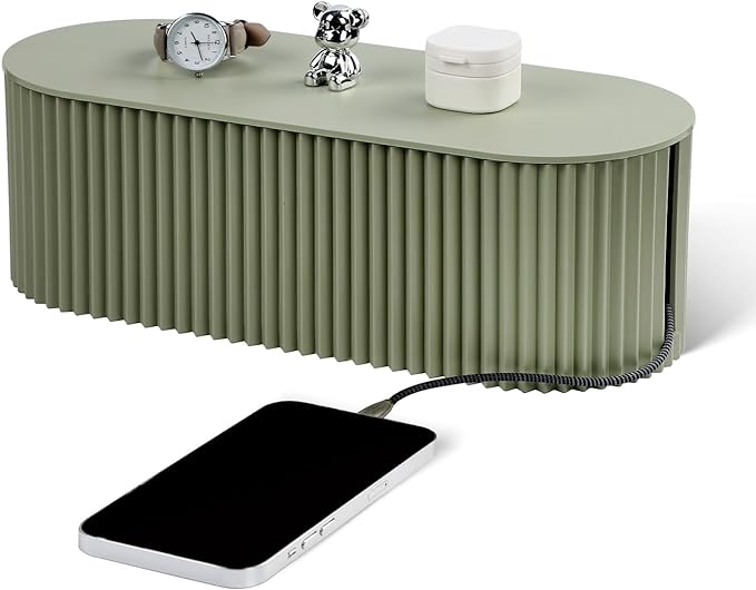RAMFIYN Cable Management Box Large Cable Organizer Box for Power Strips, Surge Protectors, Chargers, Adapters, TV Computer Wires Cable Hider Organizer Box with Cable Ties，Wire Ties - Green