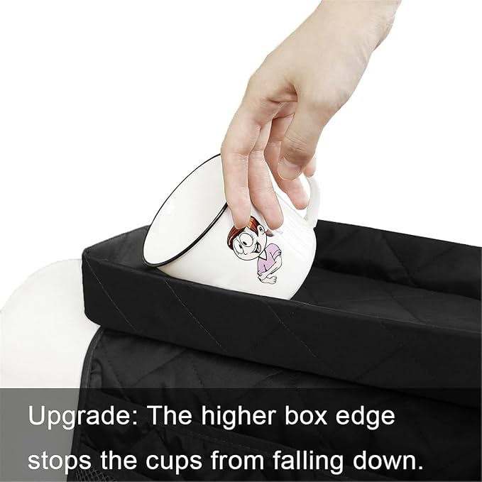Couch Arm Tray-Couch Arm Cup Holder, Anti-Slip Chair Arm TV Remote Holder - Image 5