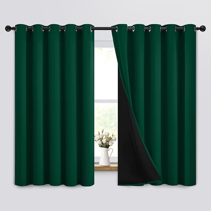 Yakamok Emerald Green Blackout Curtains 63 inches by Yakamok