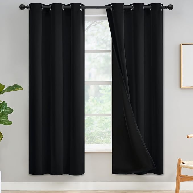 Yakamok Black Blackout Curtains 72 inches Long by Yakamok