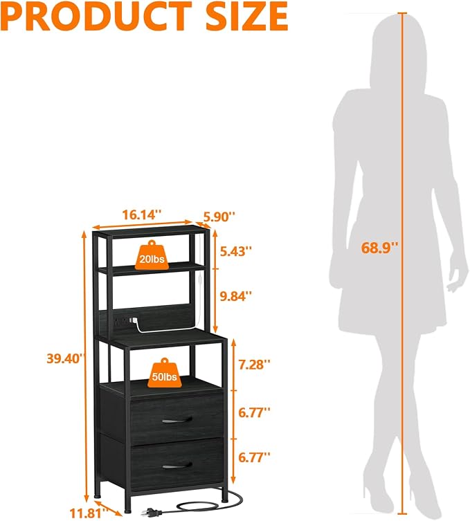 Night Stand, Tall Nightstand - Image 2