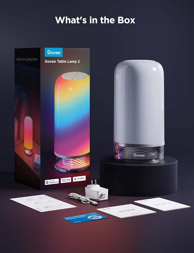 Govee RGBIC Smart Table Lamp 2, Touch Bedside Small Table Lamp | LED Desk Lamp - Image 8