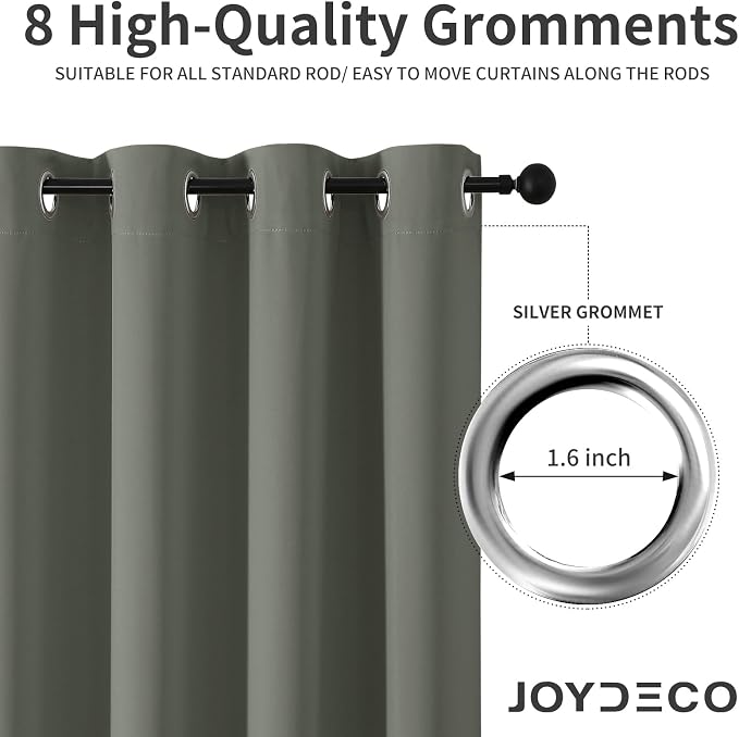 Joydeco Blackout Curtains 95 Inch Length 2 Panels Set, Thermal Insulated Long - Image 4