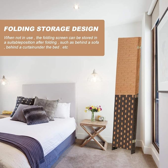 Room Dividers and Folding Privacy Screens 4 Panel 6 ft Foldable Portable Room - Image 5