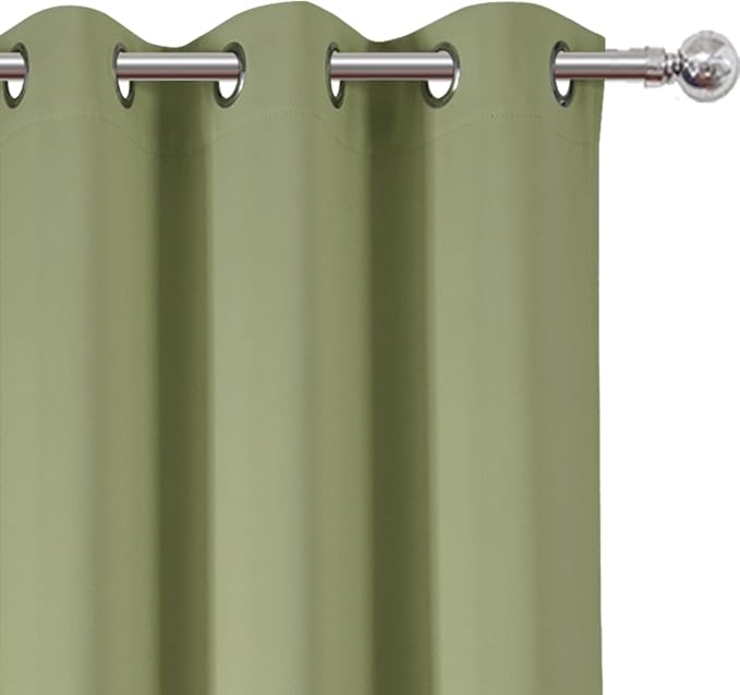 Blackout Curtains 42 x 63 inch/Sage Green Curtains Set of 2 Panels/Thermal - Image 6