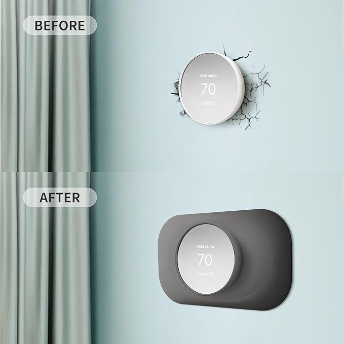 Petrichor Nest Thermostat Wall Plate - Compatible with Google Nest 2020 - Trim Kit, Cover Accessory for Easy Installation (2 Pack Charcoal)