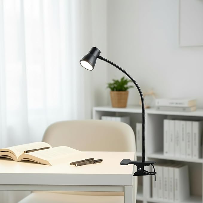 Eye-Caring Clip On Desk Lamp, 3 Color Modes & 10 Brightness LED Reading Light - Image 7