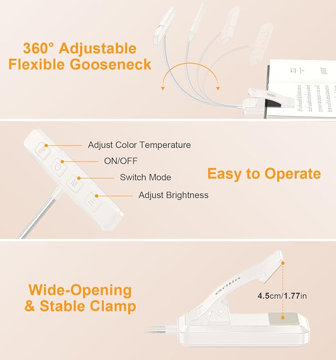 Gritin 2026 Gen 2 Book Light for Reading- 32 Eye Caring Full Spectrum LED | 5 - Image 8