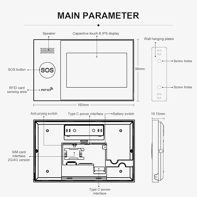PGST Wireless Home Security Systems,Alarm System with 4G SMS/Tuya App Instant Alerts,Motion Detector,Door Alarm Sensors,Remote for Home,Villa,Apartment,No Monthly Fee (A107F-US-B)