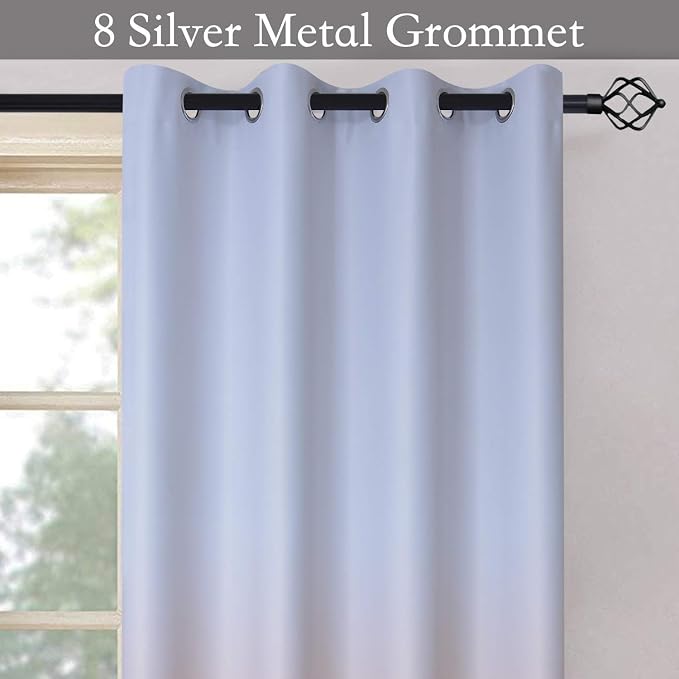 SimpleHome Ombre Gradient Coral White to Gray Curtains - Image 3