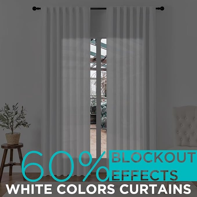 Joydeco White Blackout Curtains 96 Inches Long - Image 8