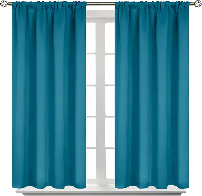 BGment Teal Blue Blackout Curtains 40 Inch Long by BGment