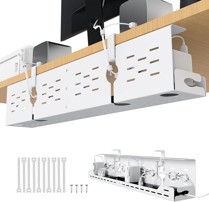 Univivi Under Desk Cable Management Tray, Cable Management, 32 inch, Under Desk by Univivi