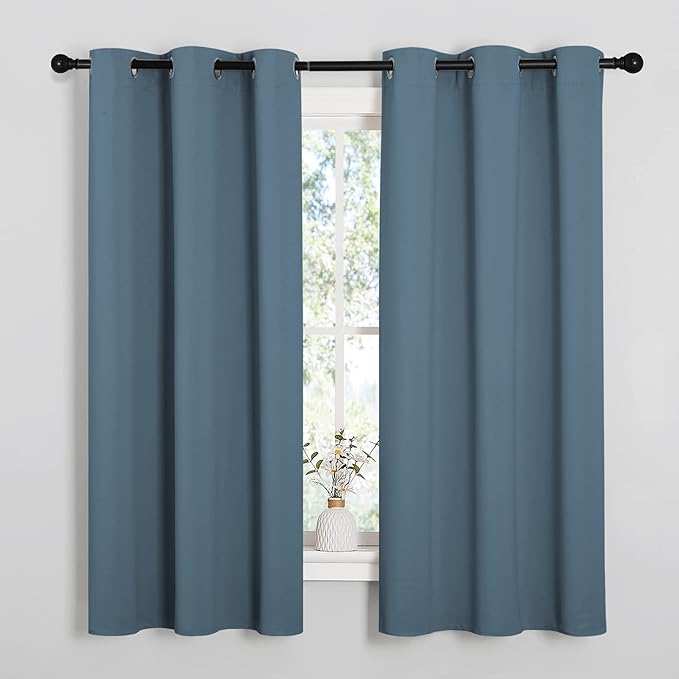 NICETOWN Room Darkening Curtains 63" Length, Thermal Insulated Blackout Panels by NICETOWN