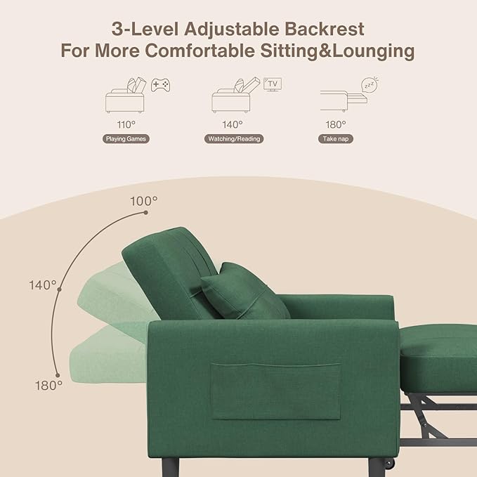 Aiho Convertible Sleeper Chair Sofa Bed - Image 6
