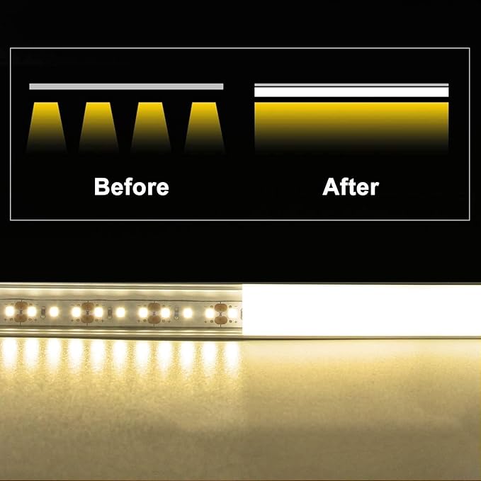 VST 20pack 3.3ft LED Channel, V Shape Led Diffuser Channel, LED Aluminum Channel System with Milky Cover, End Caps and Mounting Clips, Aluminum Profile for LED Strip Light Very Easy Installation