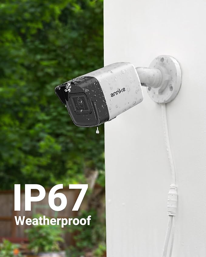 ANNKE 2 Pack 5MP PoE Bullet Security Cameras with Mic/Audio, Outdoor IP Cameras with 2.8mm Lens Wide Angle, 100ft Color Night Vision, IP67 Waterproof, RTSP, 5MP@20fps, Up to 256GB Micro SD Card- C500