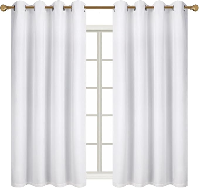 Diraysid 100% Blackout Curtains White Linen Curtains - Image 3