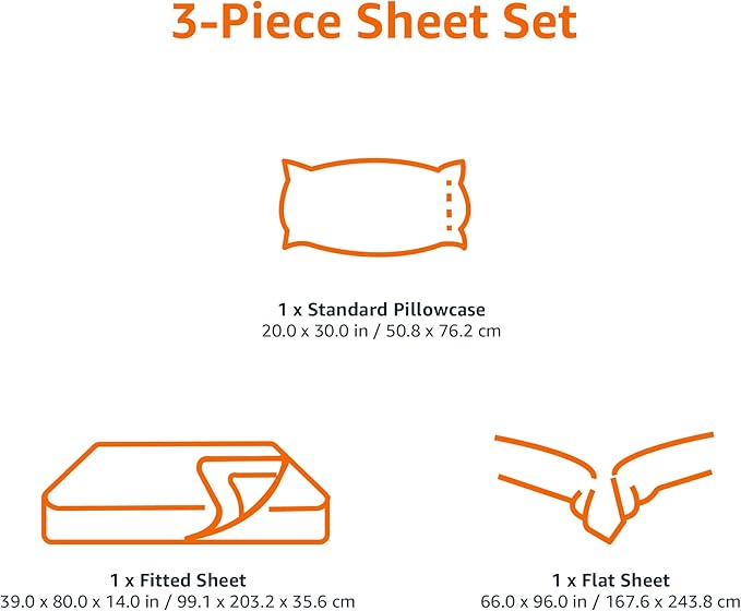 Amazon Basics Lightweight Super Soft Easy Care Microfiber 3-Piece Bed Sheet Set with 14-Inch Deep Pockets, Twin XL, Solid, Chocolate (Pack of 4)
