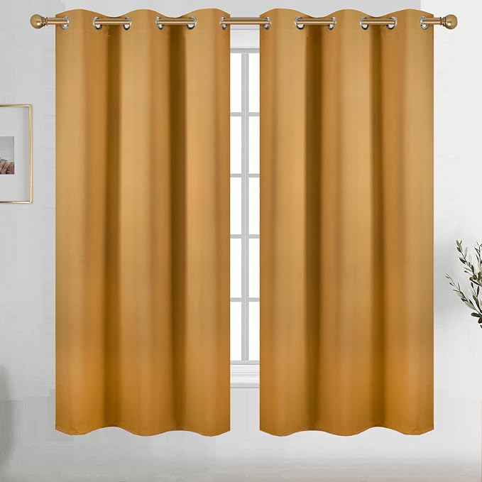 Diraysid Mustard Yellow Grommet Blackout Curtains by Diraysid%2C+refresh+your+life