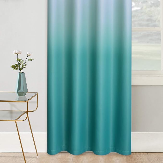 COSVIYA Grommet Ombre Room Darkening Curtains 84 inch Length 2 Panels, Gradient - Image 5