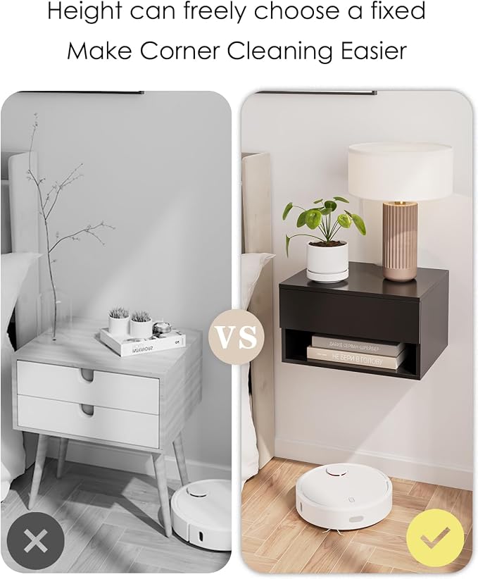 Modern Black Floating Nightstand - Image 6