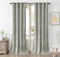 SMILETIME Silver Grey Crushed Velvet Curtains 52x84 inch Luxurious Thermal Insulated Soundproof Drapes for Living Room Bedroom Office Soft and Durable Light-Filtering Window Treatments, 2 Panels