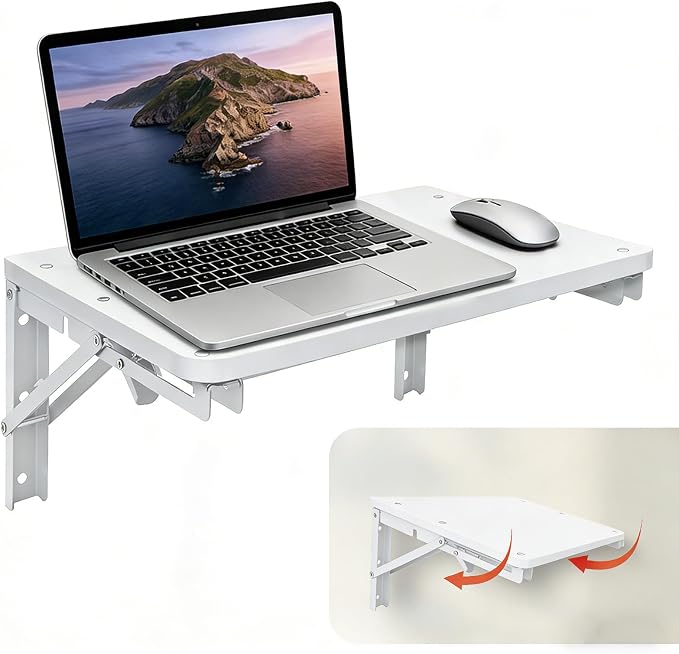 Folding Shelf Wall Mounted, 16.5inches Floating Desk by GHWMYD