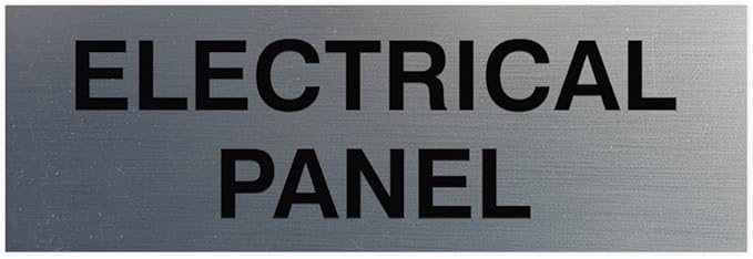 All Quality Basic Electrical Panel Sign - Fire Regulation Safety Compliance Sign - Silver - Small (1 Pack)