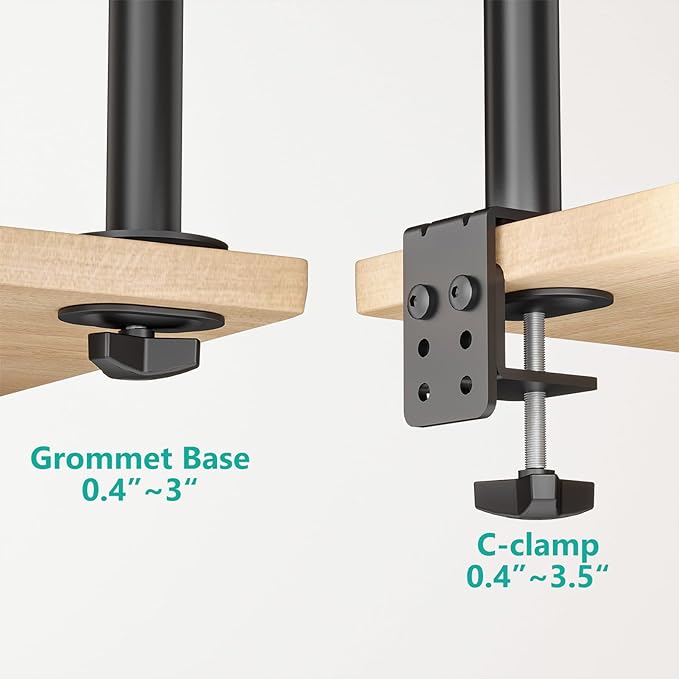 WALI Single Monitor Mount, Single Monitor Arm Desk Mount,Desk Monitors Stand, Holds Screen Up to 32inch, 22lbs, Adjustable Mount with C-CLAMP Designed for Home Office Application(M001), Black
