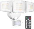 NOVOSTELLA Security Lights Motion Sensor, 1Pack LED Flood Lights Outdoor with Remote, Dusk to Dawn 45W 5000lm 5000K, 3 Heads Wired Wall Adjustable Floodlights, IP65 Waterproof for Garage Yard House