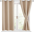 Short Blackout Curtains for Bedroom, 42 x 45 Inch, 2 Panels | Thermal Insulated by Hiasan