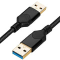 ROFICORD USB 3.0 Male to Male Cable, USB A to USB A High Speed Data Cord Compatible with Hard Disk Drive/Laptop Cooler/Set-top Box/DVD Player/TV/Camera and More (1 FT, Black)