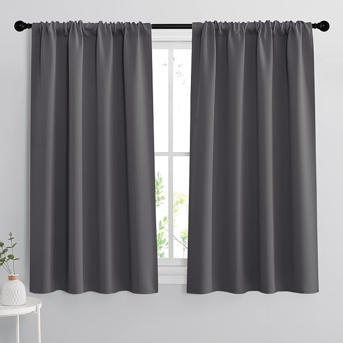 RYB HOME Blackout Curtains for Bedroom Living Room Nursery 63 inches Long | by RYBHOME
