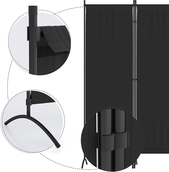 Morngardo Upgraded Room Divider Folding Privacy Screens 4 Panel Partitions 88" - Image 3