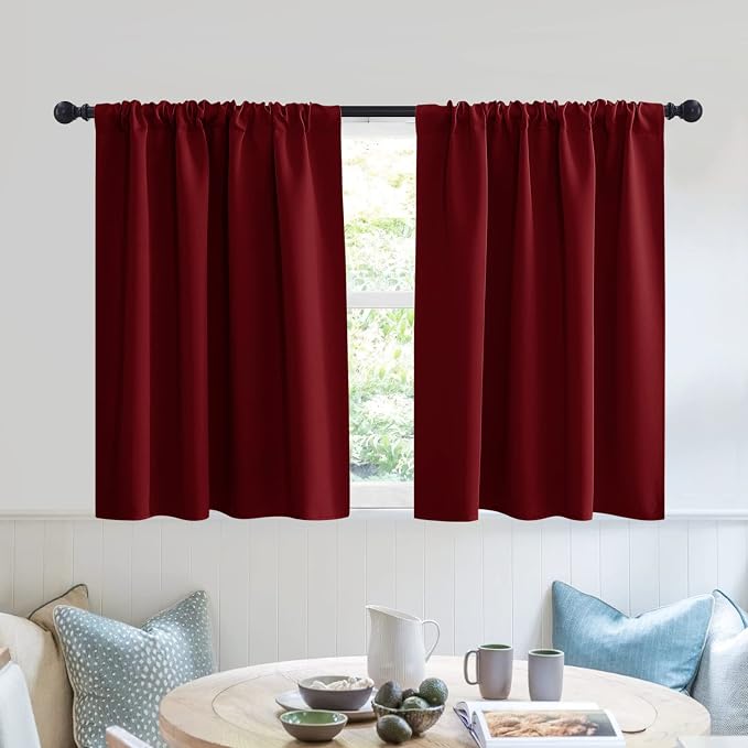 RYB HOME Short Blackout Privacy Curtains 30 inch Long by RYBHOME